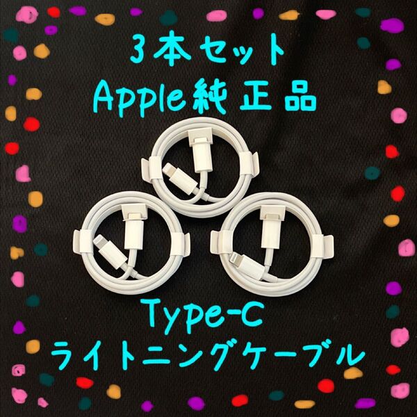 3本セット Apple 純正品 ライトニングケーブル タイプC 1m iphone付属品 正規品 Lightning Type-C
