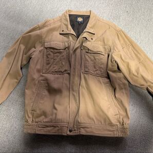 ジャケット メンズLサイズ ブラウン ワークジャケット作業着上下新品同等品
