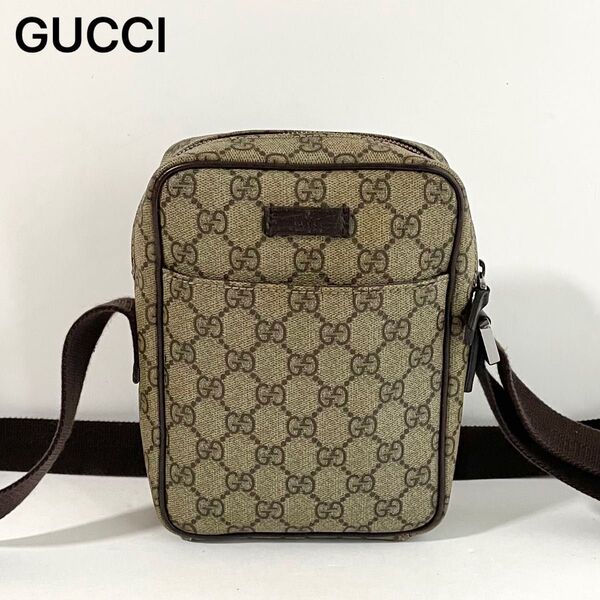 【美品〜良品】GUCCI ショルダーバッグ GGスプリーム × レザー