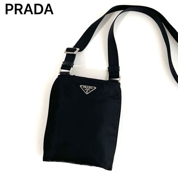 【極美品〜美品】PRADA プラダ ショルダーバッグ サコッシュ ナイロン×レザー