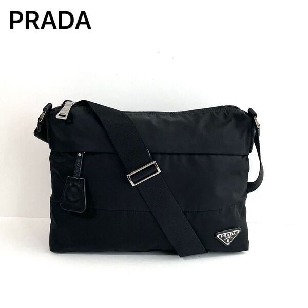 【極美品〜美品】PRADA プラダ ショルダーバッグ ナイロン×レザー 黒