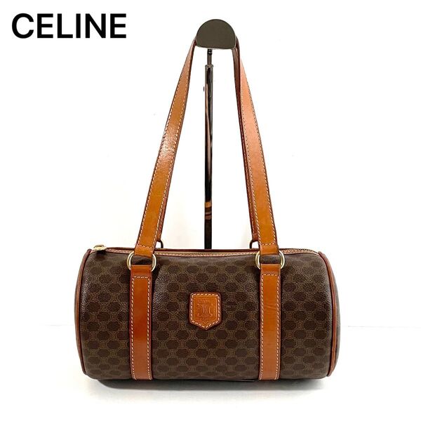 【美品】CELINE セリーヌ ドラムバッグ ショルダーバッグ トリオンフ マカダム