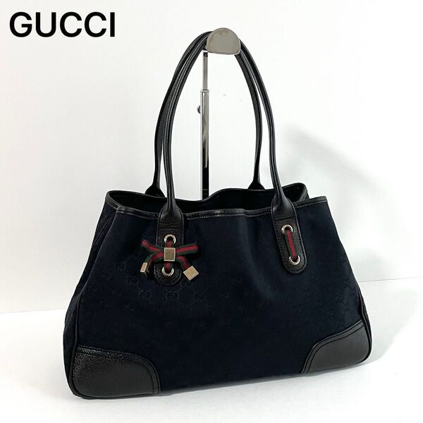 【美品】GUCCI グッチ プリンシー トートバッグ GGキャンバス×レザー