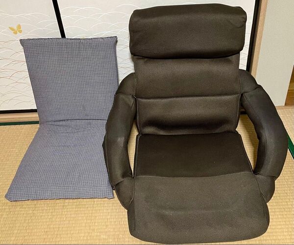 大型座椅子 肘掛け付き ヘッドレスト付き 小型座椅子 二つセット リクライニング 家庭用 ブラウン