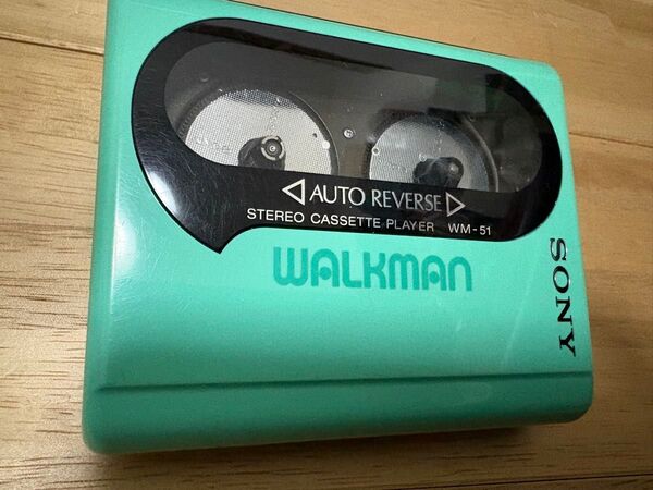 美品ですがジャンク品扱い SONY WM-51 カセットプレーヤー ミントグリーン 通電確認不可 WALKMAN ソニー