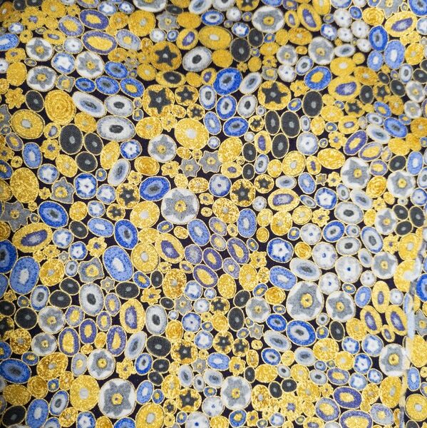 110×45cm クリムト アゲートスライス柄 ゴールド ブルー ROBERT KAUFMAN / ロバートカフマン USA