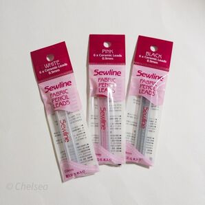 ソーライン 布用 シャープペンシル 替芯 3色セット/ しるし付け 水で消せる チャコペン 裁縫 細書 製図 型紙