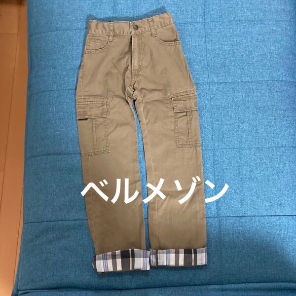 GITA ベルメゾン 長ズボン 男子 チノパン 裾チェック 130cm