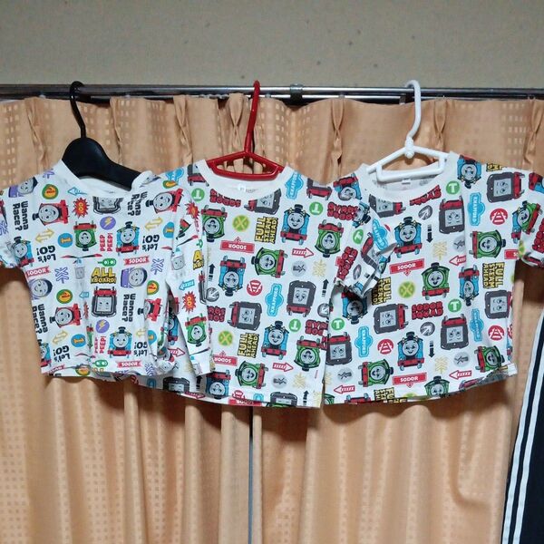 キッズ トーマス Tシャツ 半袖 2枚 長袖 1枚 3枚セット バラ売り可能 クーポンでお得にどうぞ 半袖 95、長袖 90cm
