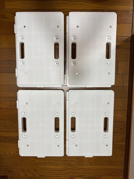 平台車 連結可能 プラスチック製 小型 軽量 ホームキャリー 収納 ホワイト 1回使用 中古品 4個セット