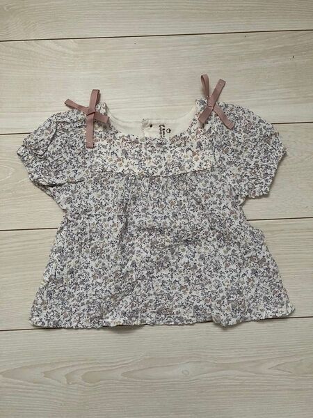 トップス チュニック ワンピース サイズ90 花柄 バースデイ 子供服 キッズ オーガニックコットン