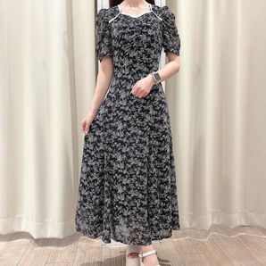 AnMILLE バックレースアップフラワーOP