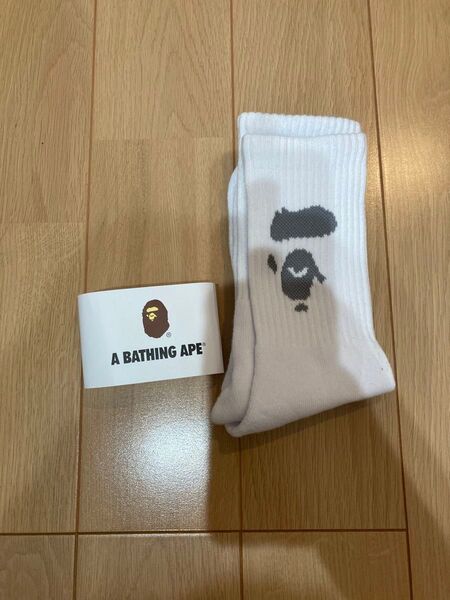 A BATHING APE ソックス ホワイト エイプ 靴下 23~25cm