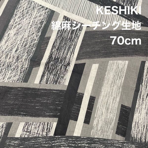 SALE ケシキ KESHIKI Highway ハイウェイ 綿麻シーチング生地 はぎれ 70cm