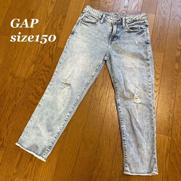 GAP ミッドライズガールフレンドデニム デニムパンツ 150 ダメージ加工 女の子