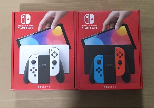 Nintendo Switch 有機ELモデル カラー ネオン/ホワイト2台セット 新品未開封 店舗印無し