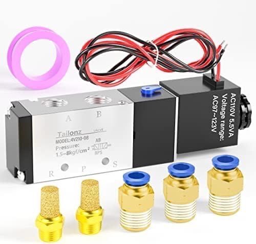 シングル ソレノイド バルブ 接続 タイプ コイル先導式 電働 5ウェイ AC