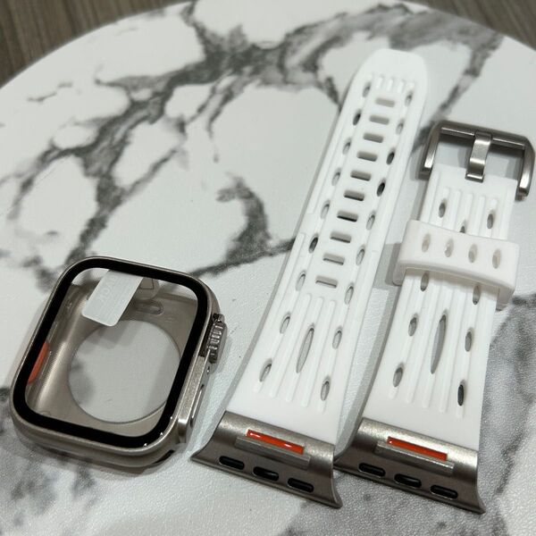 ケース付き白銀【在庫処分】【絶対最安】Apple Watch AppleWatch アップルウォッチ ベルト バンド カバー