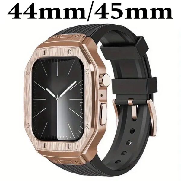 高級黒金 Apple Watch AppleWatch アップルウォッチ ベルト バンド カバー ケース 44 45