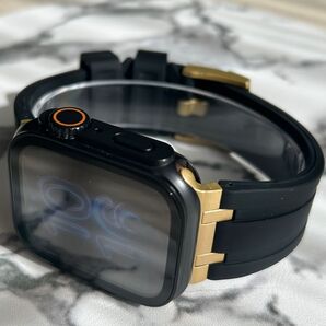 ケース付き大人気黒金高級ベルト【絶対最安】Apple Watch AppleWatch アップルウォッチ ベルト バンド カバー