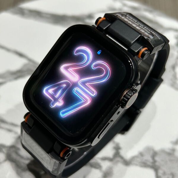 ケース付き【絶対最安】香水黒 ultra Apple Watch AppleWatch アップルウォッチ ベルト バンド カバー