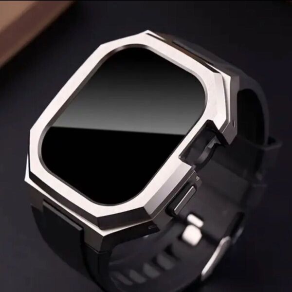 ultra/ウルトラ2 49mm【絶対最安】高級黒銀Apple Watch アップルウォッチ ベルト バンド カバー ケース