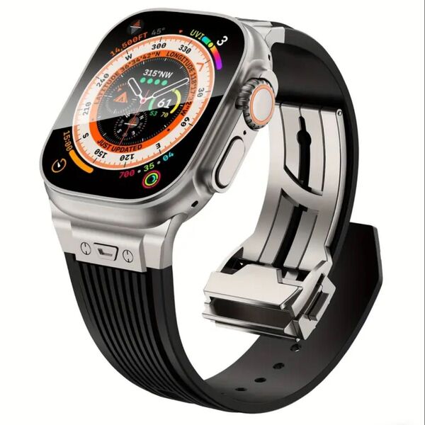 【絶対最安】高級黒銀バックル Apple Watch AppleWatch アップルウォッチ ベルト バンド カバー ケース
