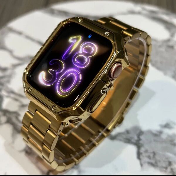 GOLD これも【絶対最安】ケース付き Apple Watch AppleWatch アップルウォッチ ベルト バンド カバー