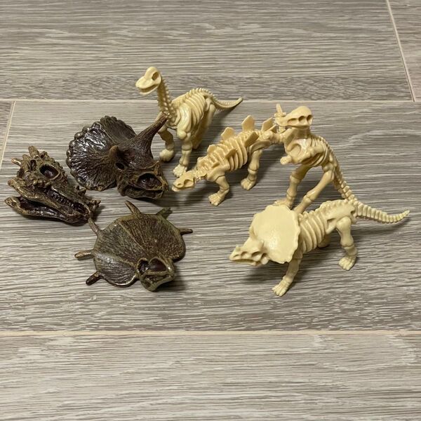 恐竜 フィギュア 7体セット 骨 化石 ガチャ カプセルトイ