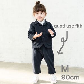quoti use fith カットツイルタック テーパードパンツ ネイビー M