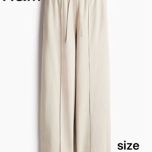 【新品未使用】 H&M ピンタックスウェットパンツ ライトベージュ M