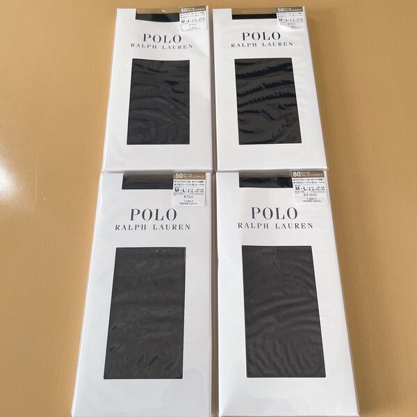 POLO RALPH LAUREN プレーティングタイツ M L 50デニール 80