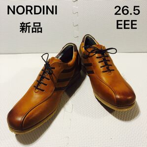 新品NORDINIレザースニーカー ブラウン26.5EEE ウォーキングシューズ