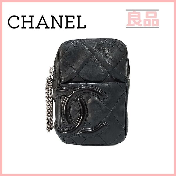 シャネル ラムスキン カンボンライン シガレットケース ブラック ココマーク CHANEL ポーチ マルチケース