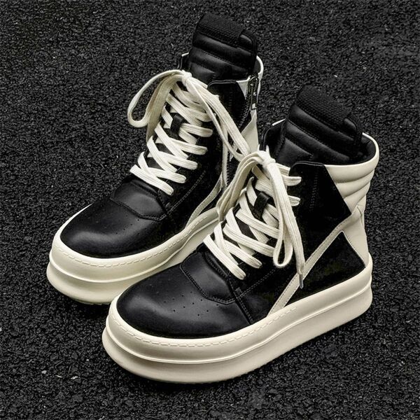 ハイカット メンズ レザー調スニーカー rick drkshdw 系
