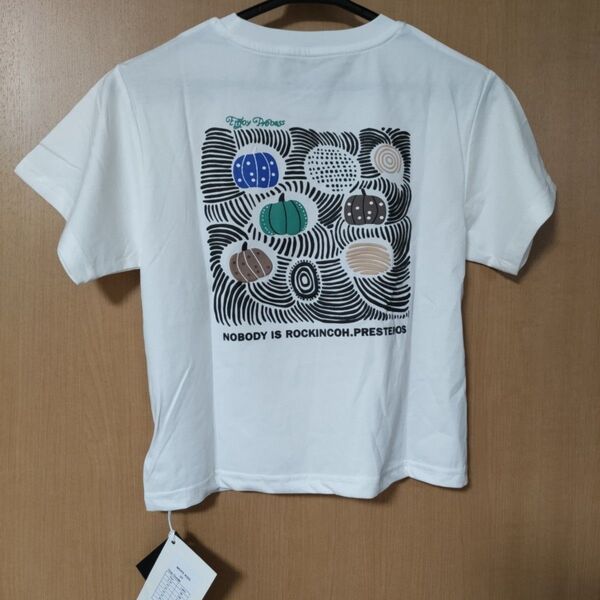 【120】新品タグ付き 未使用 キッズ 半袖Tシャツ 白 Tシャツ 男の子 女の子 カジュアル ルーズフィット 綿100%
