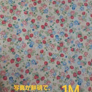 期間限定価格 小さいイチゴ柄生地 ブルー色 人気 860円→800円 イチゴ柄 いちご柄 小さいイチゴ柄 イチゴ