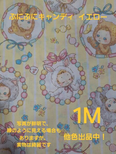 ぷにぷにキャンディビーズ柄 イエロー キルトゲイト