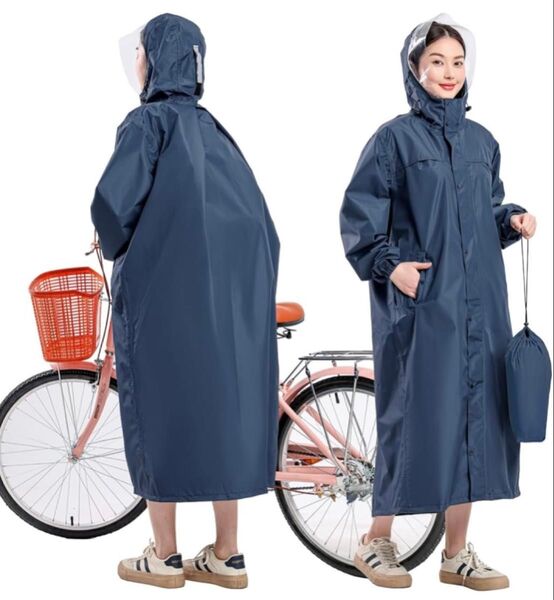 新品 高品質 レインコート 自転車用 メンズ レディース 防水 撥水 男女兼用 バイク アウトドア 通勤 通学 巾着型収納袋付き