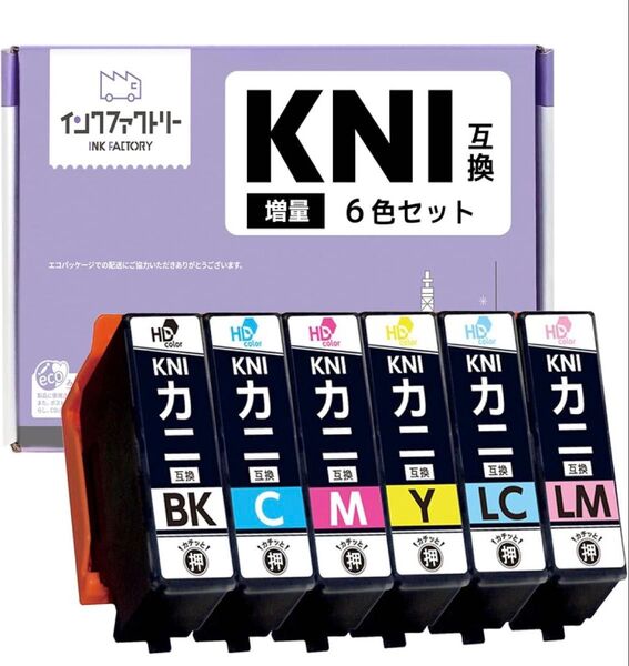 【6色セット】エプソン用 カニ 互換インク KNI-6CL-L EP-887AW/AB/AP
