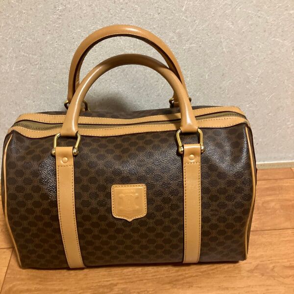 CELINE セリーヌ ボストンバッグ マカダム柄 ブラウン系