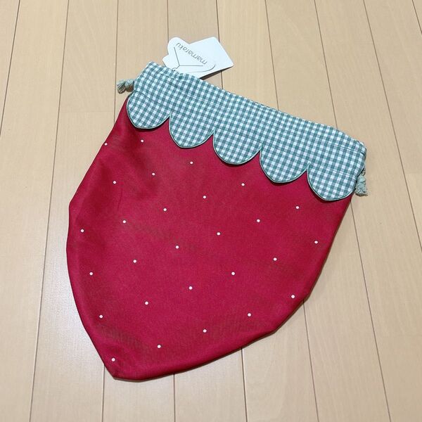 新品タグ付き★バースデイ★mamaraku★いちご★巾着★Lサイズ