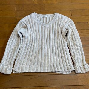 ニット セーター 長袖 トップス 長袖セーター ベージュ かわいい ふわふわ シンプル 単色 冬 もこもこ 毛布
