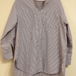 RAY CASSIN ストライプシャツ バンドカラー レディース