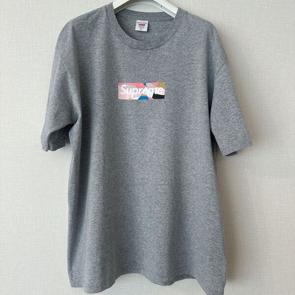 Supreme × EMILIO PUCCI グレー ボックスロゴT