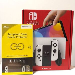 【即日、翌日発送】Nintendo Switch 有機EL モデル ホワイト 本体 液晶保護フィルム セット