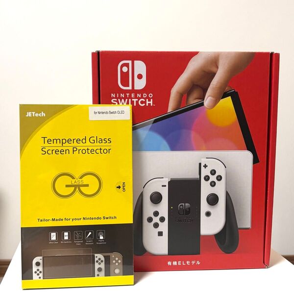 【即日、翌日発送】新品未使用 Nintendo Switch 有機EL モデル ホワイト 本体 液晶保護フィルム セット