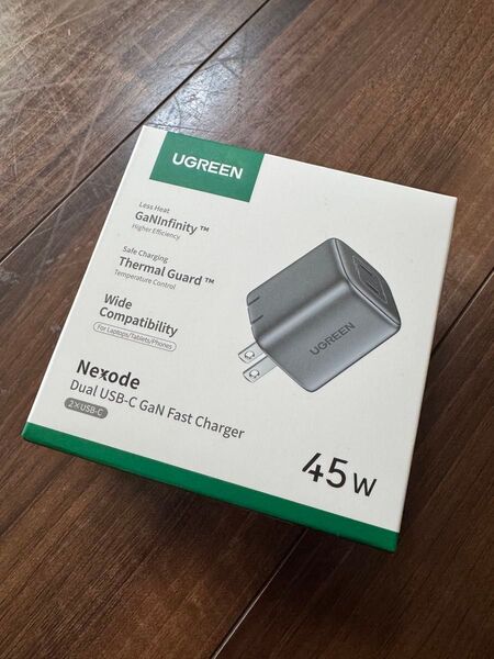 新品未開封 UGREEN Nexode Dual USB-C GaN 充電器 2ポートPD45W