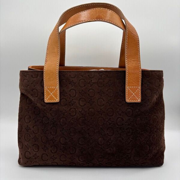 CELINE セリーヌ Cマカダム スエード レザー ハンドバッグ トートバック ブラウン