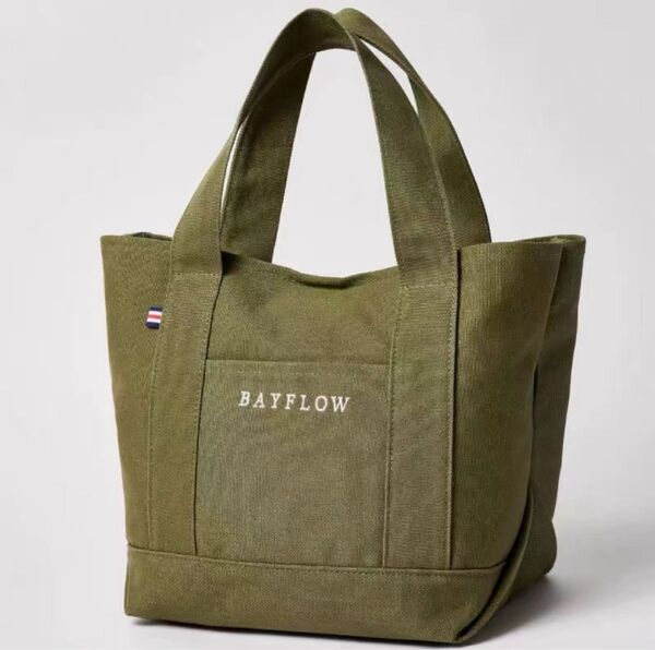 ベイフロー BAYFLOW 収納5ポケット ロゴトートバッグ カーキ 宝島社付録